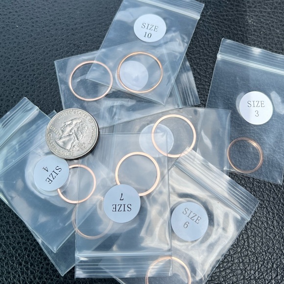 Rose Gold Unisex Gender Neutral Wedding Engagement Promise Ring Band Minimalist - Picture 8 of 10